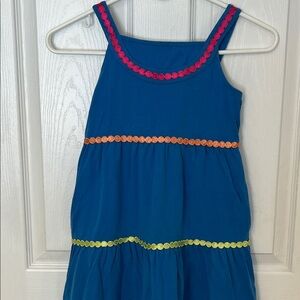 Gymboree Vibrant Blue Cotton Rainbow Dress